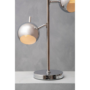 Karter Chrome Finish Table Lamp With Two Lights - Image 6
