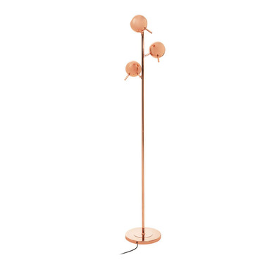 Karter Copper Finish Floor Standing Lamp With Three Lights