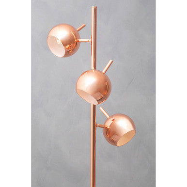 Karter Copper Finish Floor Standing Lamp With Three Lights