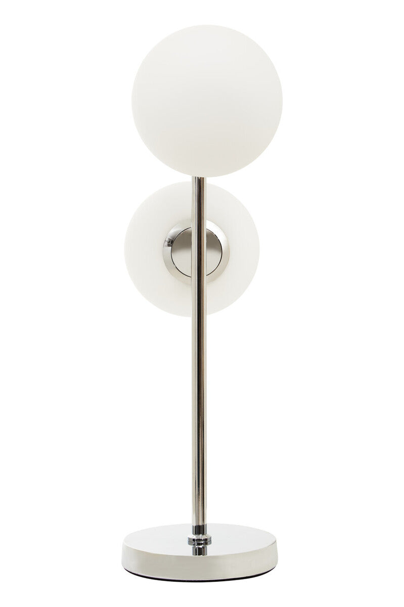 Karter White Glass With Chrome Table Lamp - Image 3