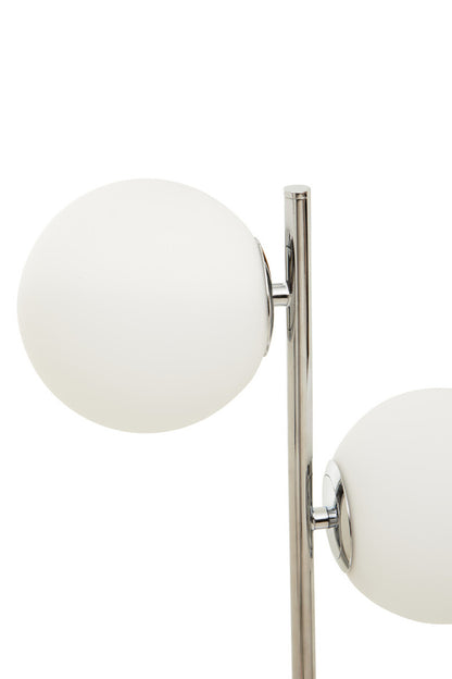 Karter White Glass With Chrome Table Lamp