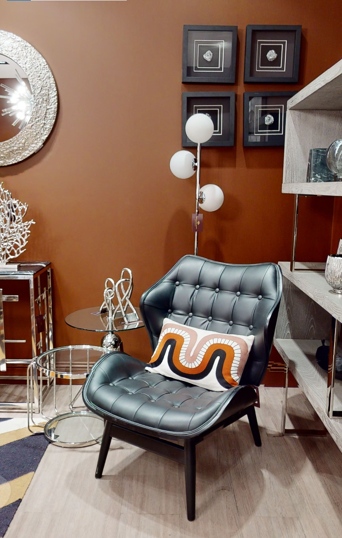 Karter Chrome Finish And White Glass Floor Lamp