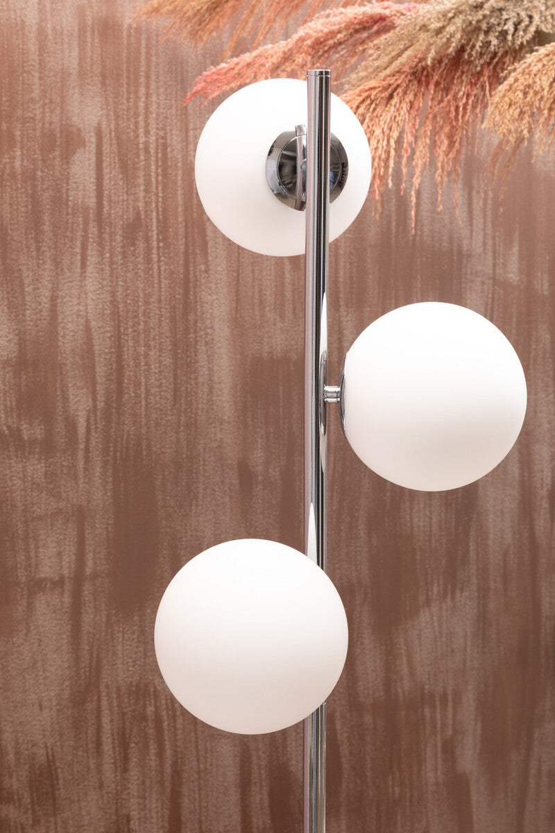 Karter Chrome Finish And White Glass Floor Lamp - Image 6