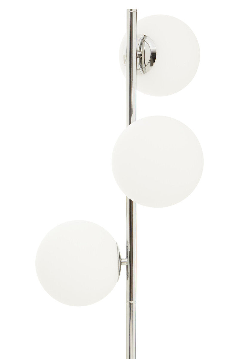 Karter Chrome Finish And White Glass Floor Lamp