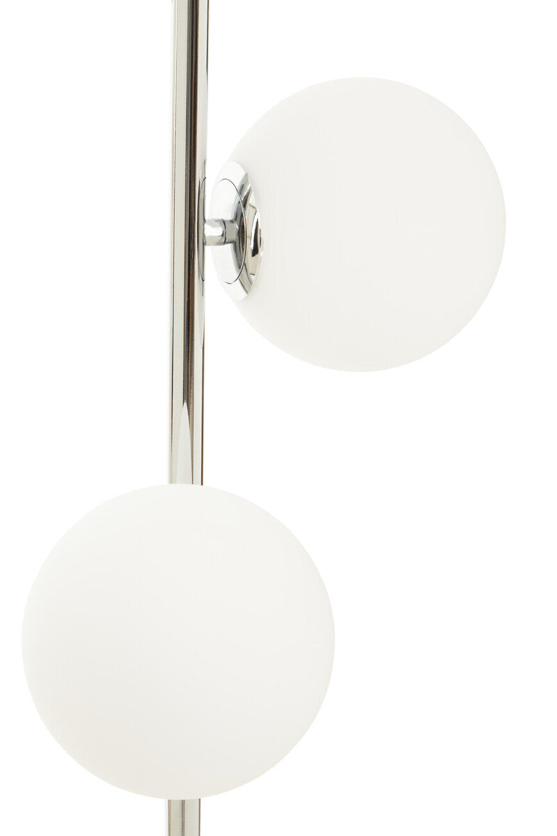Karter Chrome Finish And White Glass Floor Lamp - Image 9