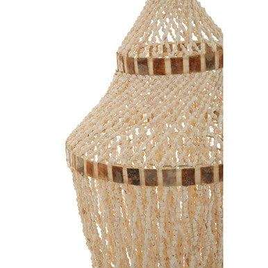 Palu Natural White and Amber Shell Large Pendant Shade - Image 4