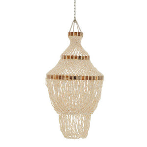 Palu Natural White and Amber Shell Pendant Light