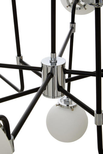 Abira Black And Chrome 16 Arm Pendant Light - Image 5