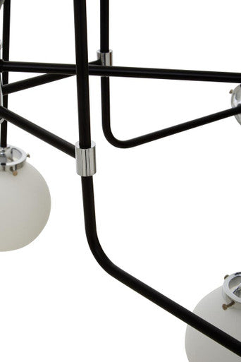 Abira Black And Chrome 16 Arm Pendant Light - Image 6
