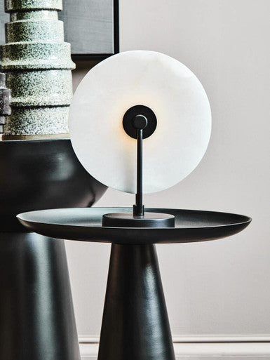 Waldorf White Marble And Black Table Lamp