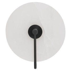 Waldorf White Marble Wall Light with Black Accent