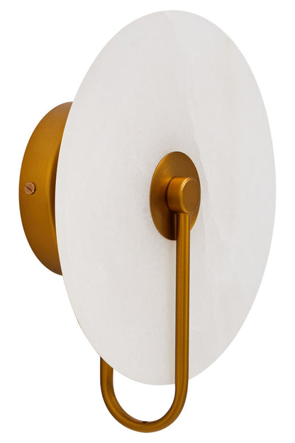 White Marble Wall Light with Gold Accent | Waldorf