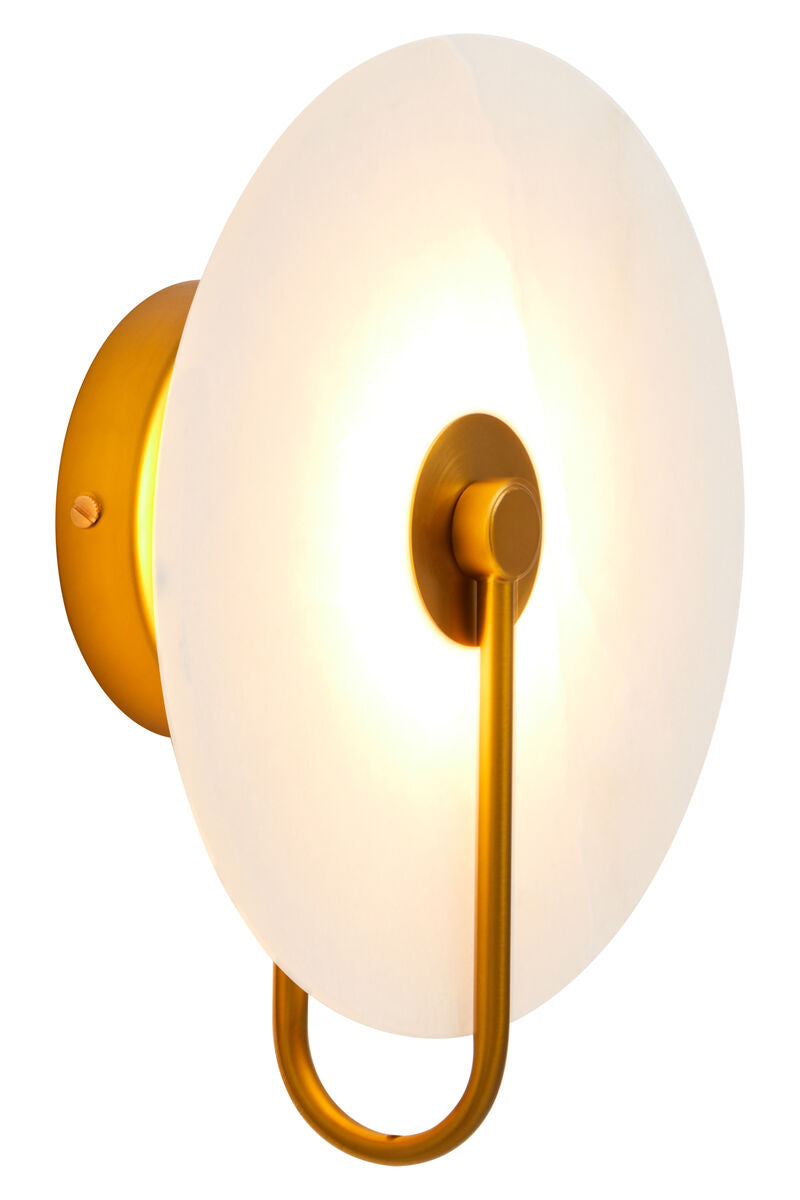 White Marble Wall Light with Gold Accent | Waldorf