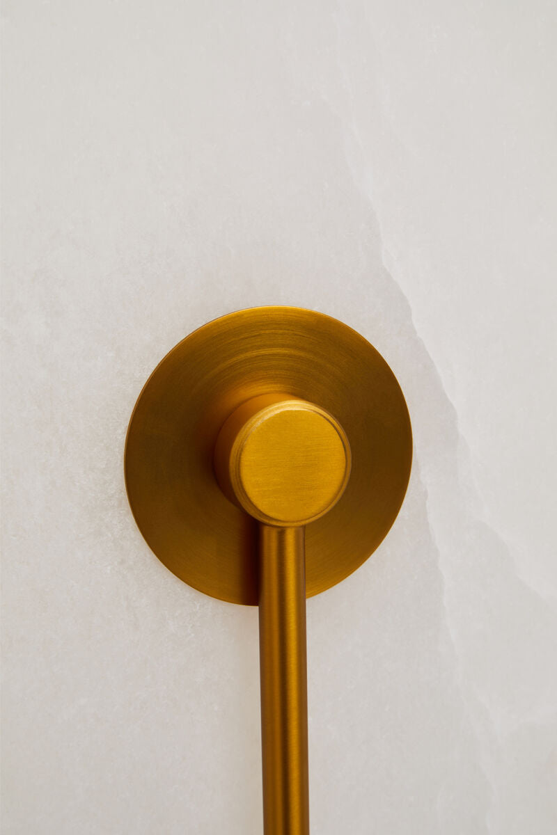 White Marble Wall Light with Gold Accent | Waldorf
