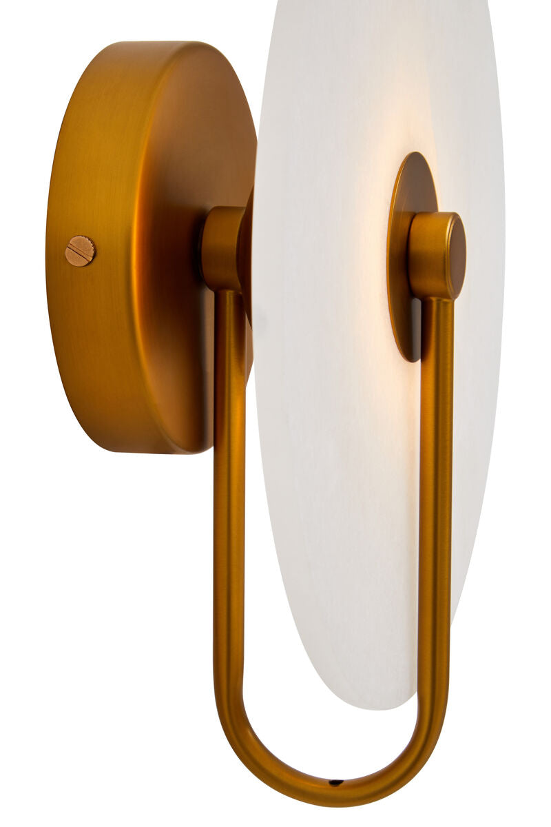 White Marble Wall Light with Gold Accent | Waldorf