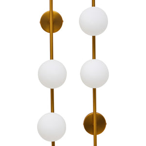 Four Bulb White Glass Wall Light | Abira