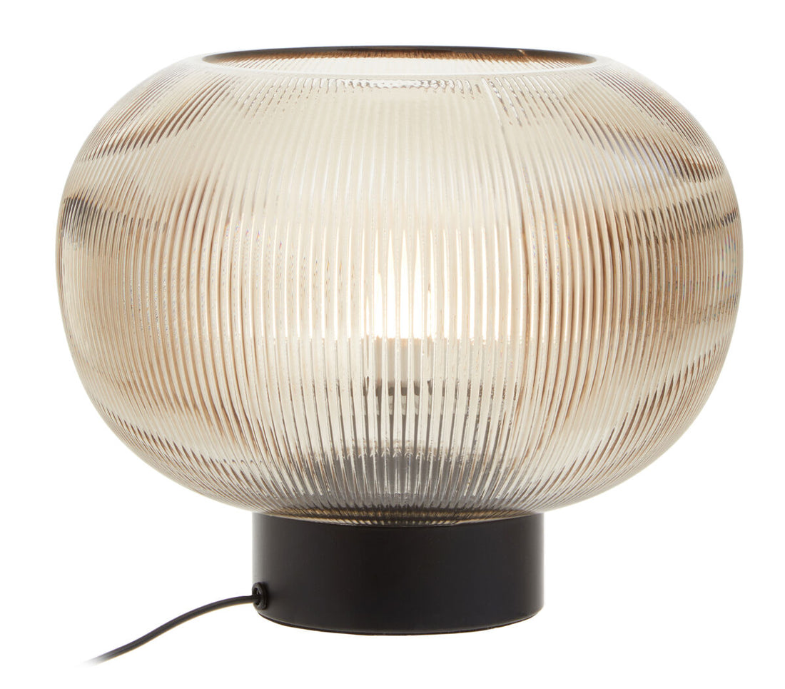 Enola Large Ribbed Smoked Glass Table Lamp