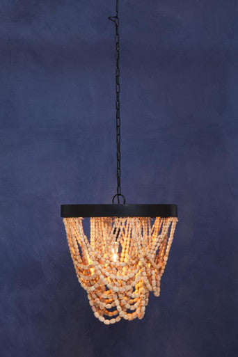 Lapiz Wood Bead Chandelier