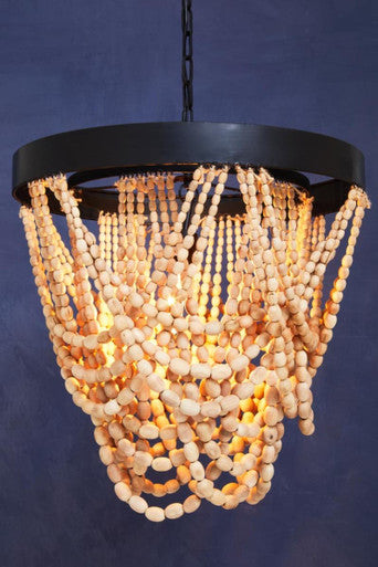 Lapiz Wood Bead Chandelier