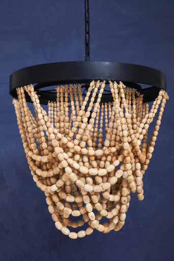 Lapiz Wood Bead Chandelier - Image 9