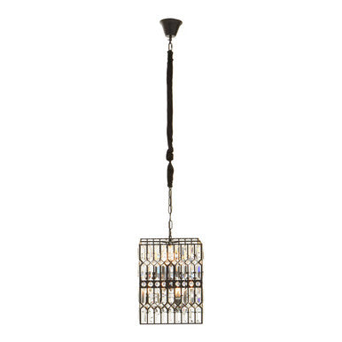 Babylon Black  Crystal 6 Light Pendant Light