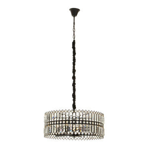 Babylon Six Bulb Black Crystal Chandelier