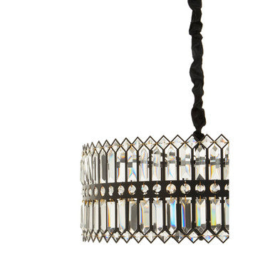 Babylon Six Bulb Black Crystal Chandelier