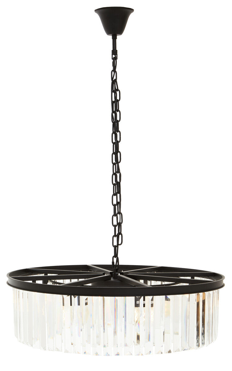 Babylon Black Eight Bulb Crystal Chandelier