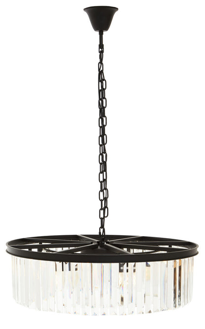 Babylon Black Eight Bulb Crystal Chandelier