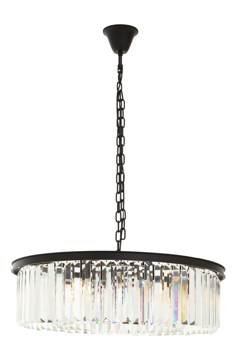 Babylon Black Eight Bulb Crystal Chandelier
