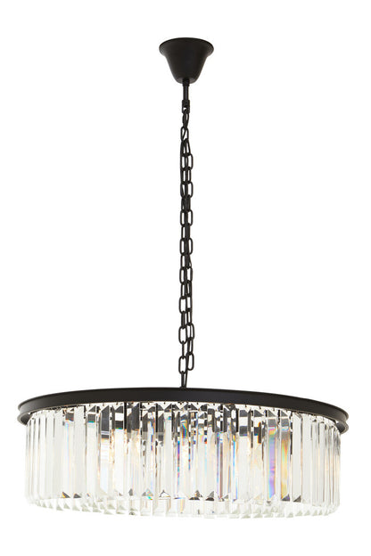 Babylon Black Eight Bulb Crystal Chandelier