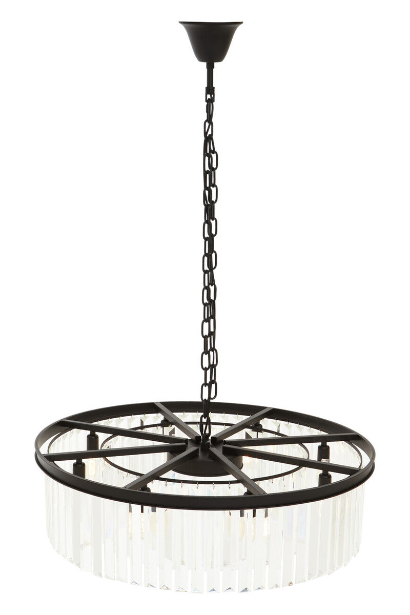 Babylon Black Eight Bulb Crystal Chandelier