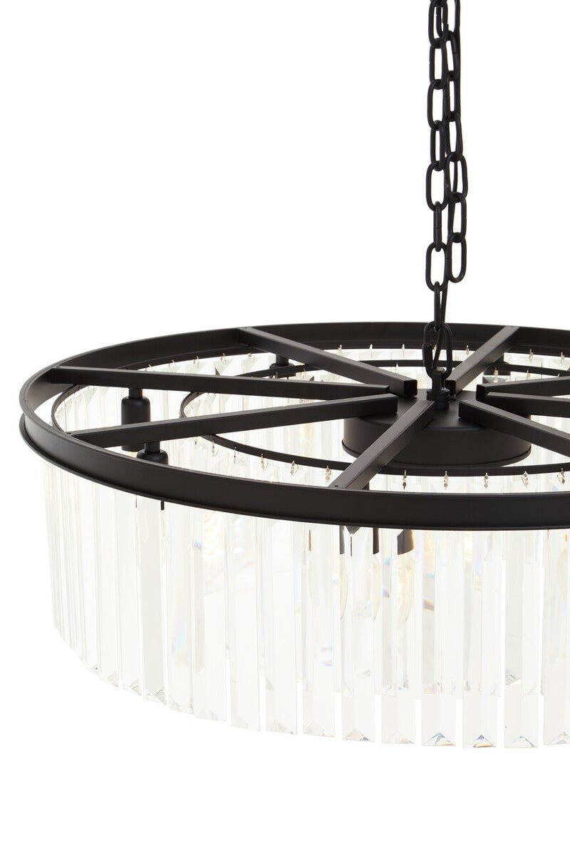 Babylon Black Eight Bulb Crystal Chandelier
