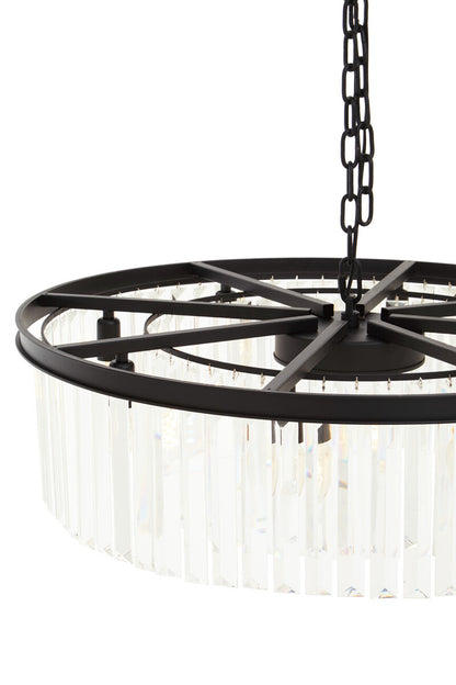 Babylon Black Eight Bulb Crystal Chandelier