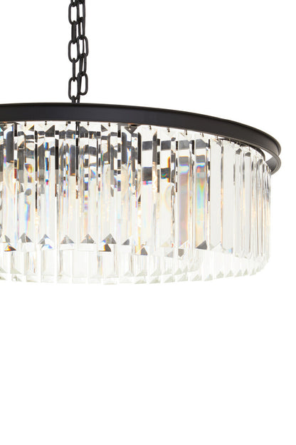 Babylon Black Eight Bulb Crystal Chandelier