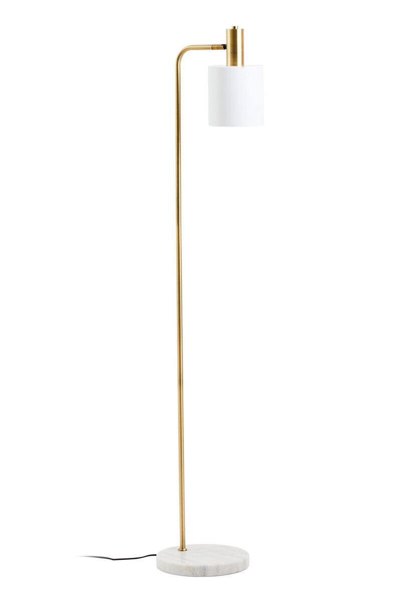 Newton White Marble and Gold Floor Lamp