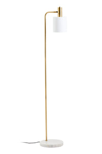 Newton White Marble and Gold Floor Lamp