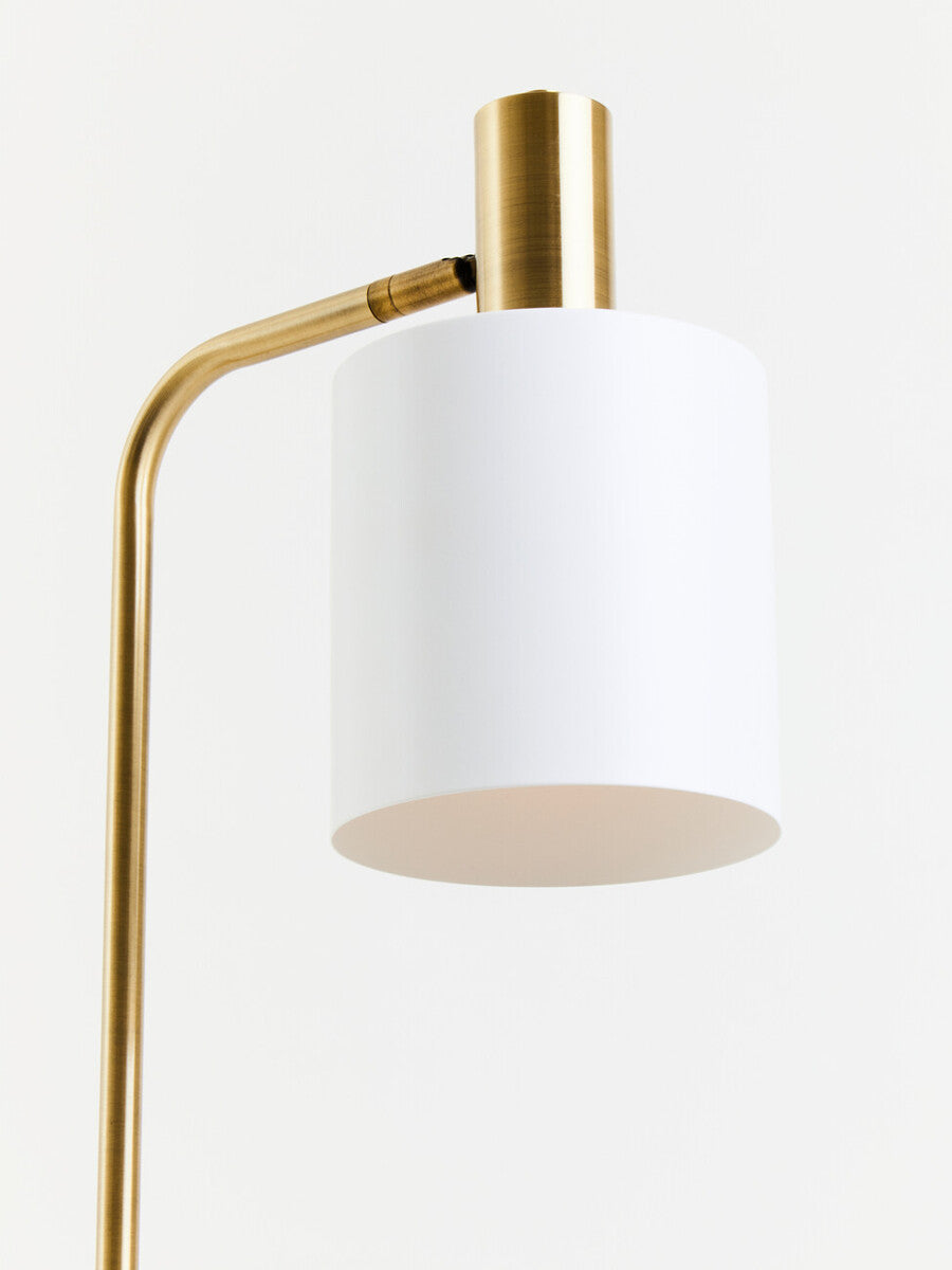 Newton White Marble and Gold Floor Lamp