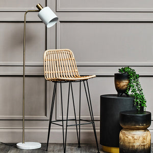Newton White Marble and Gold Floor Lamp