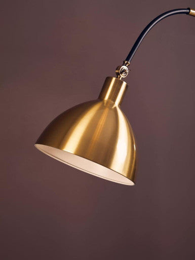 Newton Gold Finish Metal Shade Floor Lamp - Image 3