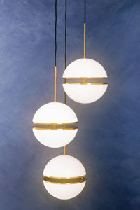 Abira Three Ball Brass Pendant Light