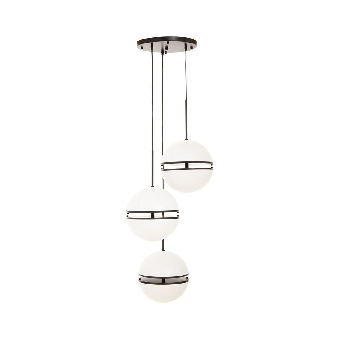 Abira Three Ball Matte Black Pendant Light