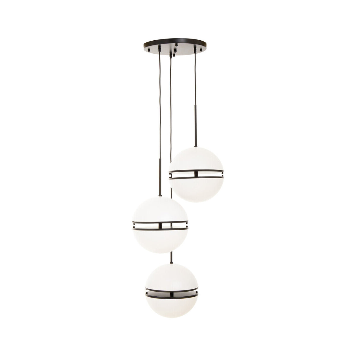 Abira Three Ball Matte Black Pendant Light