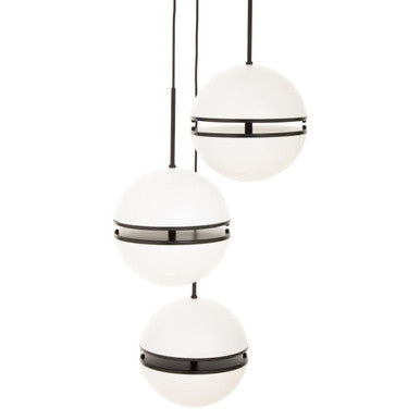 Abira Three Ball Matt Black Pendant Light - Image 6