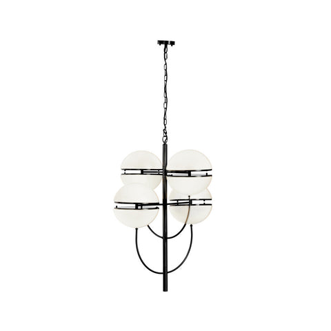 Abira Four Ball Black Pendant Light