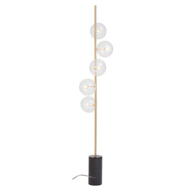 Abira Five Bulb Black Marble Base Floor Lamp