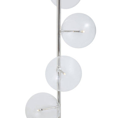 Abira Nickel And Black Marble Floor Lamp - Image 3