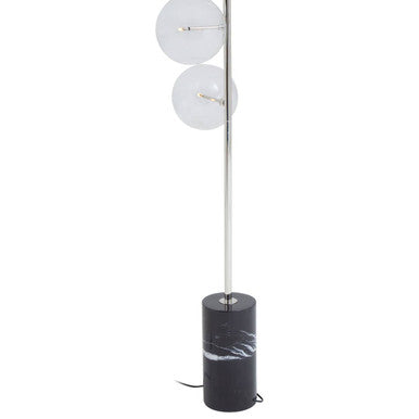 Abira Nickel And Black Marble Floor Lamp - Image 4