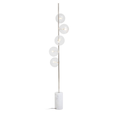 Abira Nickel And White Marble Floor Lamp - Image 6