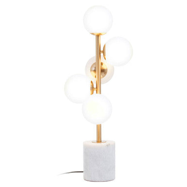 Abira Brushed Brass And White Marble Table Lamp - Image 6